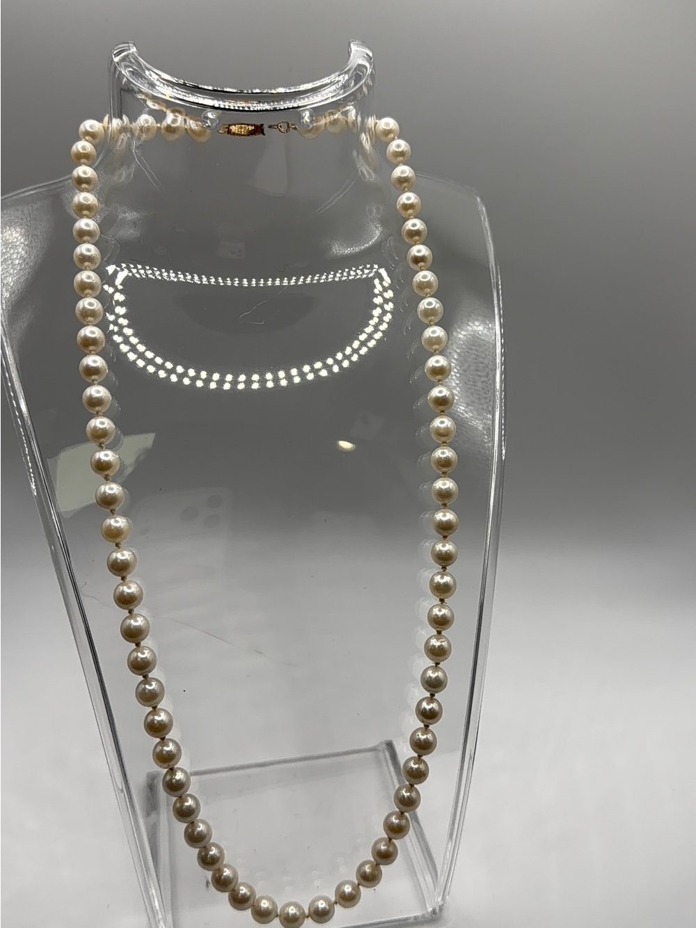 6.5mm Pearl Necklace 14K Gold Clasp 20 Inch